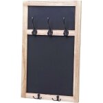 Jamais utilis] portemanteau mural hhg 937, tableaux noirs, 55x34cm, brun naturel, shabby