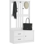 Portemanteau sandnes blanc 87x40x159, 5 cm bois massif pin vidaxl