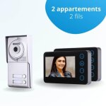 Portier interphone vid�o neo 2 fils - 2 appartements - 2 �crans noirs