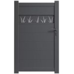 Portillon aluminium albret haut 160 x larg 100 cm remplissage lame alu d�coupe laser gris 7016 vendu ...