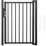 Portillon aluminium barreaud� haut 180 x larg 100 cm gris 7016 vendu avec 2 poteaux