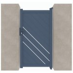 Portillon aluminium c03 gris 7016 - largeur entre piliers 1048mm - hauteur 1800mm