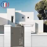 Portillon aluminium d�coupe laser en kit dimensions l. 1000 (entre piliers) x h. 1500 mm couleurs gris ...