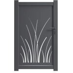 Portillon aluminium monza haut 160 x larg 100 cm remplissage t�le alu d�coupe laser jonc gris 7016 vendu ...