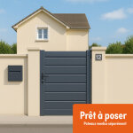 Portillon aluminium persienne - largeur 1m50 - hauteur 1m60 ? gris anthracite - pr�t � poser
