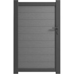 Portillon aluminium remplissage composite 3d gris quartz haut 160 cm x larg 100 cm vendu sans poteaux ...