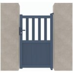 Portillon aluminium semi - ajour� c01 gris 7016 - largeur entre piliers 1048mm - hauteur 1600mm