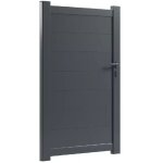 Portillon aluminium shelby gris 7016 haut 140 x larg 100 cm remplissage lames horizontales vendu sans ...