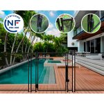 Portillon automatique securipool 130cm noir fixations 16mm barrière piscine démontable Portillon automatique securipool 130cm noir fixations 16mm barrière piscine démontable