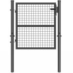 Portillon de jardin 105 x 100 cm en acier avec serrure et poign�e gris anthracite