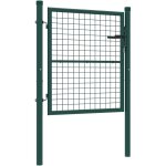 Portillon de jardin en acier 97 x 150 cm portail de jardin avec serrure, cls et poigne, dcoration ...