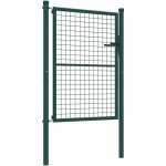 Portillon de jardin en acier 97 x 175 cm portail de jardin avec serrure, cl�s et poign�e, d�coration ...