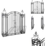 Portillon ornemental de jardin fer forg 122 x 20, 5 x 134 cm - portillon de jardin - portail dcoratif ...