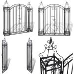 Portillon ornemental de jardin fer forg 122 x 20, 5 x 134 cm - portillon de jardin - portail dcoratif ...