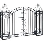 Portillon ornemental de jardin fer forg� 122x20, 5x100 cm cfw482170