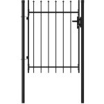 Portillon simple porte avec dessus  pointe acier 1x1, 2 m noir - portail de jardin - portillon - clture ...