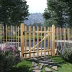 Portillon simple, porte de jardin, portail de cl�ture bois de noisetier 100x100 cm wfe788007 design in ...