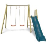 Balanoire avec toboggan - techwood harmonie billy - alo by trigano