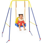Portique balan�oire enfants - aiyaplay - 3 en 1 - pliable - si�ge r�glable - support en acier - 128 x ...