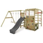 Portique d'escalade tour de jeux actionarena avec balanoire et toboggan, aire de jeux de jardin avec ...