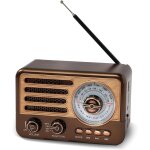 Poste de radio transistor r�tro, radio am fm sw aliment�e par batterie & rechargeable, petit mod�le portable ...