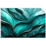 Poster autocollant marbre turquoise abstraction 150x100