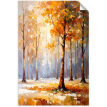 Poster autocollant paysage arbres for�t nature 40x60