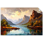 Poster autocollant paysage montagneux 30x20