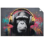 Poster autocollant renard samoura� animaux 45x30