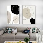 Poster de ligne abstraite g�om�trique moderne - set de 2 - pour salon, chambre � coucher - sans cadre ...