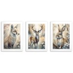 Posters muraux pour enfants animaux de la forêt décoration de chambre de conte de fées 3x 30x40 Posters muraux pour enfants animaux de la forêt décoration de chambre de conte de fées 3x 30x40