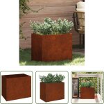 Pot en acier - cache - pot de jardin acier patin� 50 x 32 x 40 cm acier patin�