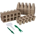 Pot semis, lot pratique de 240, accessoires inclus, pour la culture, hlp : 5 x 3, 5 x 3, 5 cm, marron ...