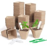 Pots carr�s en tourbe pour semis, pots de germination avec trous de drainage, kits de semis biod�gradables ...