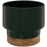 Cache - pot le collectionneur en cramique & bambou h16cm vert fonc atmosphera crateur d'intrieur