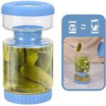 Pot � cornichons et olives, 800 ml, pot � cornichons en sablier r�versible et herm�tique avec passoire, ...