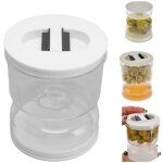 Pot � cornichons avec s�parateur de jus humide / sec - bocal herm�tique en abs, design sablier transparent ...
