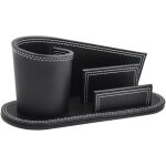 Pot � crayons en pu cuir organiseur de bureau multifonctionnel porte stylo bo�tes de rangement stockage ...