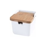 Fei yu - pot  pices pot  pices carr en cramique porte - pices avec couvercle en bambou cuillre ...