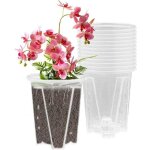 Pot fleurs, 12 pi�ces pots � orchid�e avec trous, pot transparent orchid�e, orchid�e planter pot diam�tre ...