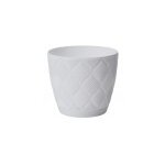 Pot de fleurs blanc 13, 7 x 14, 8 cm eco classique en plastique avec soucoupe flow petit