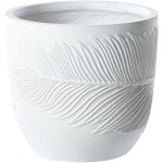 Pot de fleurs blanc cassé en fibres d'argile rond cache - pot 28 x 28 x 16 cm ftero Pot de fleurs blanc cassé en fibres d'argile rond cache - pot 28 x 28 x 16 cm ftero