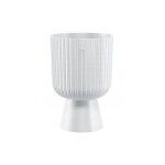 Pot de fleurs blanc sur pied 20, 5x13, 7cm eco plastique universel keli