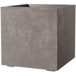 Pot de fleurs carr� - deroma - millennium - 80 l - 49 cm - a r�serve d'eau et roulettes - marron