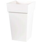 Eda - pot de fleur carré toscane 39 x h. 65 cm - blanc Eda - pot de fleur carré toscane 39 x h. 65 cm - blanc