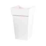 Eda - pot de fleur carr toscane 39 x h. 65 cm - blanc