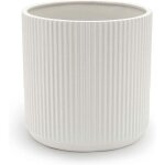 Pot de fleurs en c�ramique blanche � rayures verticales ? id�al pour les plantes d'int�rieur, la d�coration ...