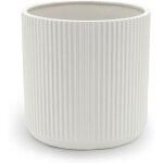 Pot de fleurs en c�ramique blanche � rayures verticales ? id�al pour les plantes d'int�rieur, la d�coration ...