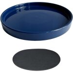 Pot de fleurs en c�ramique bleu de 25 cm de diam�tre ext�rieur, adapt� aux bacs � fleurs d'int�rieur ...