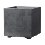 Deroma - pot de fleur cube millennium r - anthracite - a rserve d'eau - 25 cm